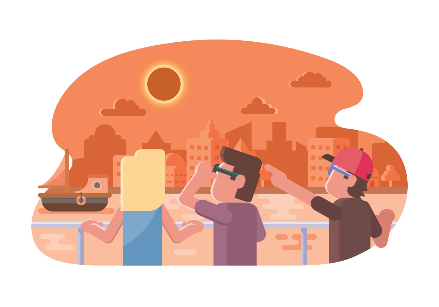 people-watching-solar-eclipse-illustration-vector